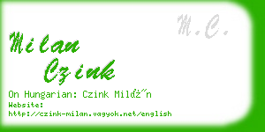 milan czink business card